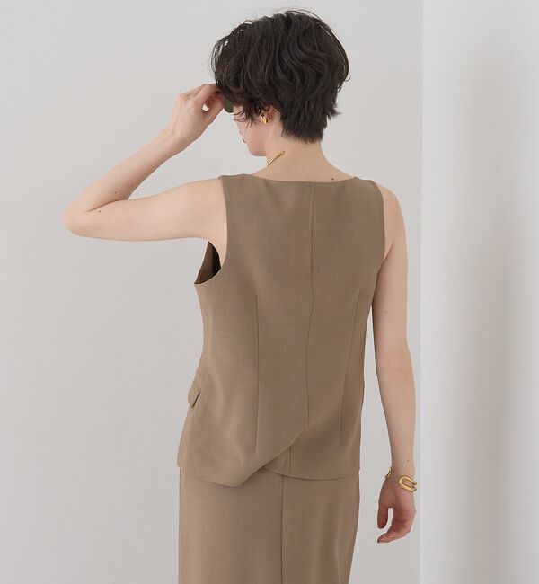 Rouge vif「【セットアップ対応】リネン混ジレ/ベスト」|ベスト・ジレ|