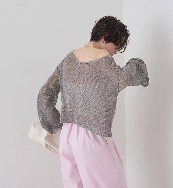 Rouge vif「【定番人気】【2026SS新作】前後2WAYペーパーメッシュニットプルオーバー【」|ニット・セーター|