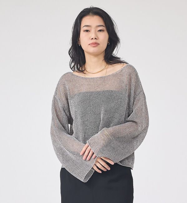 Rouge vif「【定番人気】【2026SS新作】前後2WAYペーパーメッシュニットプルオーバー【」|ニット・セーター|