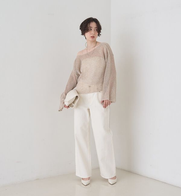 Rouge vif「【定番人気】【2026SS新作】前後2WAYペーパーメッシュニットプルオーバー【」|ニット・セーター|