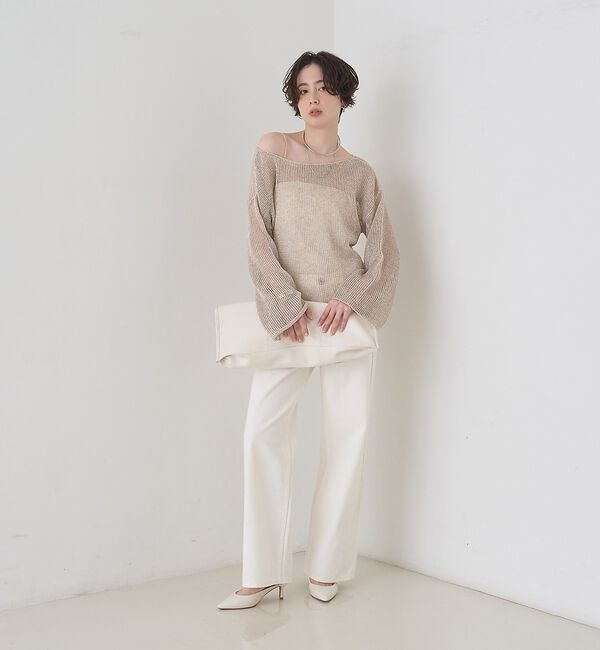 Rouge vif「【定番人気】【2026SS新作】前後2WAYペーパーメッシュニットプルオーバー【」|ニット・セーター|