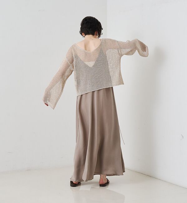 Rouge vif「【定番人気】【2026SS新作】前後2WAYペーパーメッシュニットプルオーバー【」|ニット・セーター|