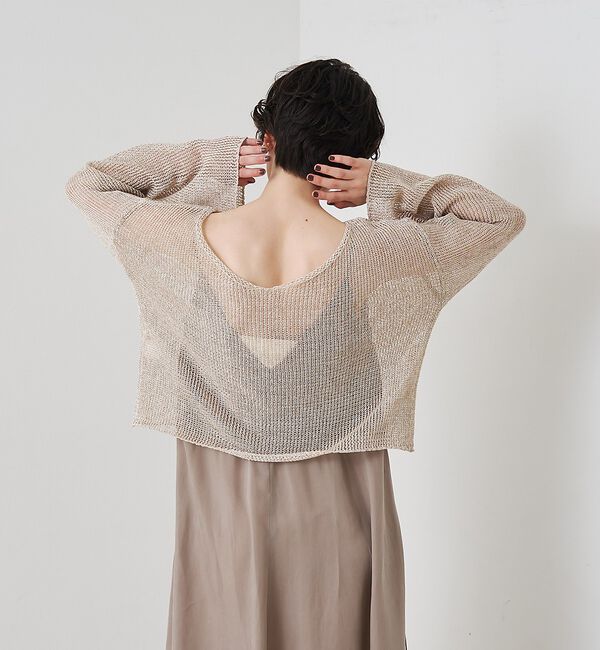 Rouge vif「【定番人気】【2026SS新作】前後2WAYペーパーメッシュニットプルオーバー【」|ニット・セーター|