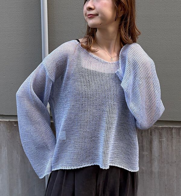 Rouge vif「【定番人気】【2026SS新作】前後2WAYペーパーメッシュニットプルオーバー【」|ニット・セーター|