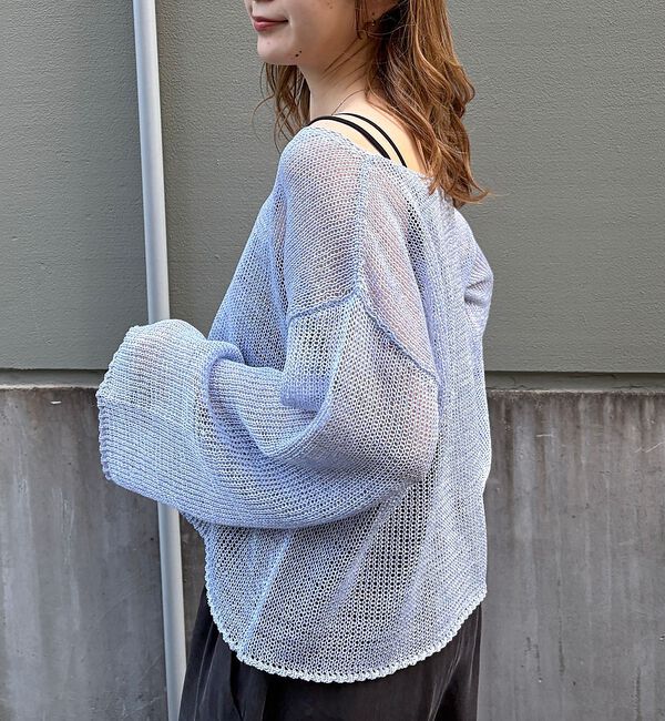 Rouge vif「【定番人気】【2026SS新作】前後2WAYペーパーメッシュニットプルオーバー【」|ニット・セーター|