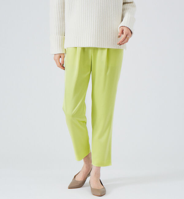 qualite「【追加生産】アセテートサテンドロストパンツ」|その他|グリーン