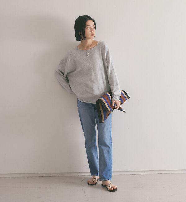 qualite「【WEB・一部店舗限定】クルーネックコットンニットプルオーバー」|ニット・セーター|