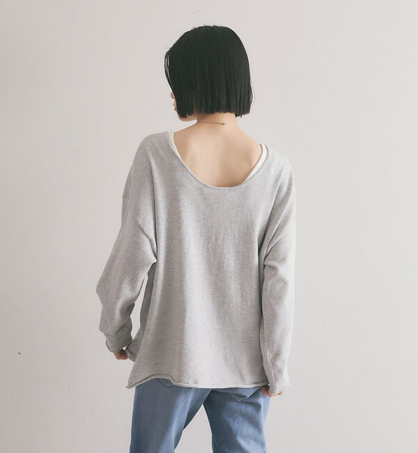 qualite「【WEB・一部店舗限定】クルーネックコットンニットプルオーバー」|ニット・セーター|