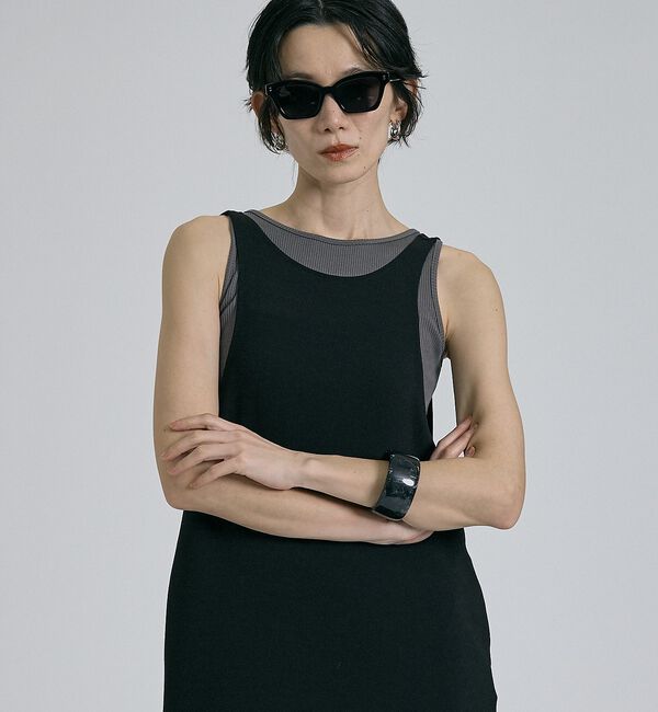 qualite「【接触冷感・吸水速乾・UVカット・防シワ】3WAYジョーゼットアメスリワンピ【予」|ワンピース|