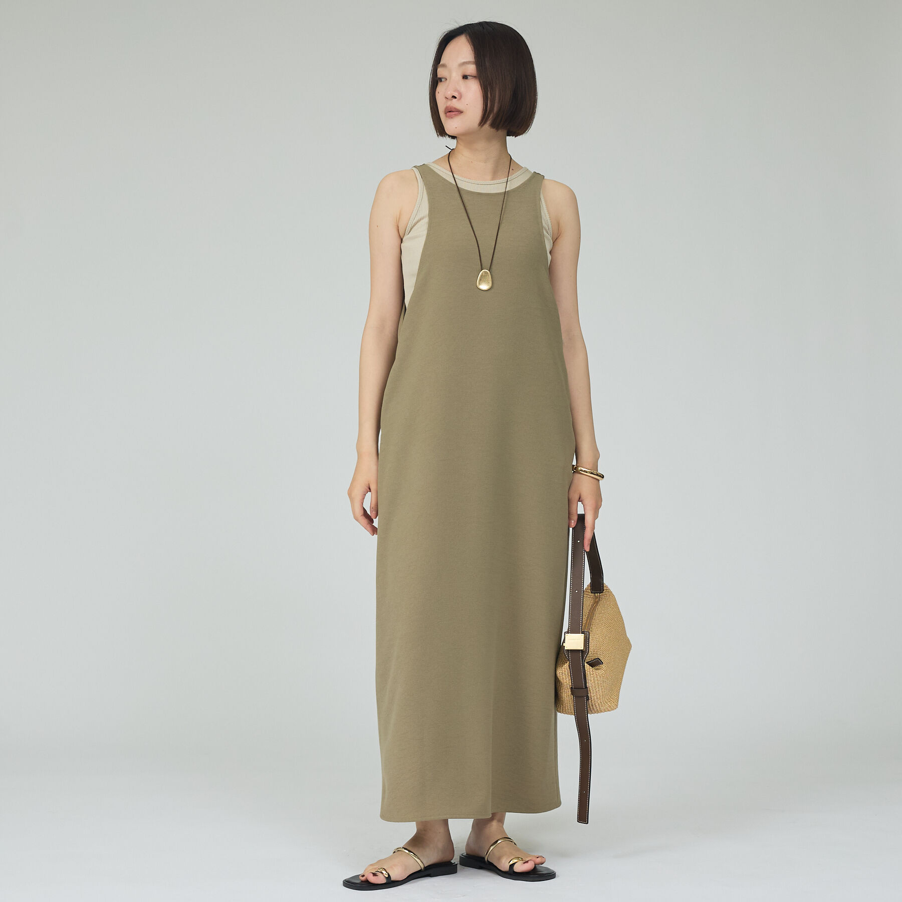 qualite「【接触冷感・吸水速乾・UVカット・防シワ】3WAYジョーゼットアメスリワンピ【予」|ワンピース|