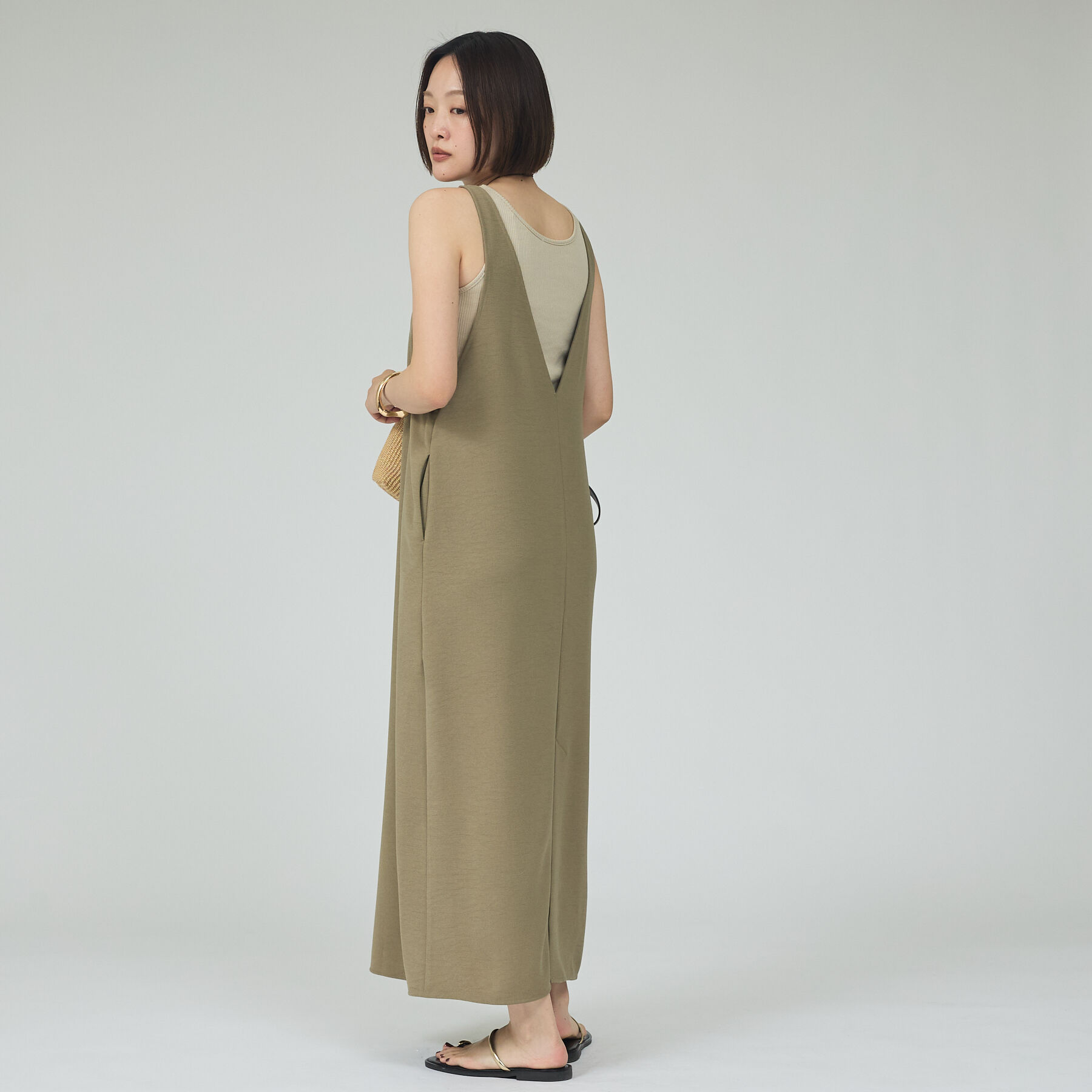 qualite「【接触冷感・吸水速乾・UVカット・防シワ】3WAYジョーゼットアメスリワンピ【予」|ワンピース|