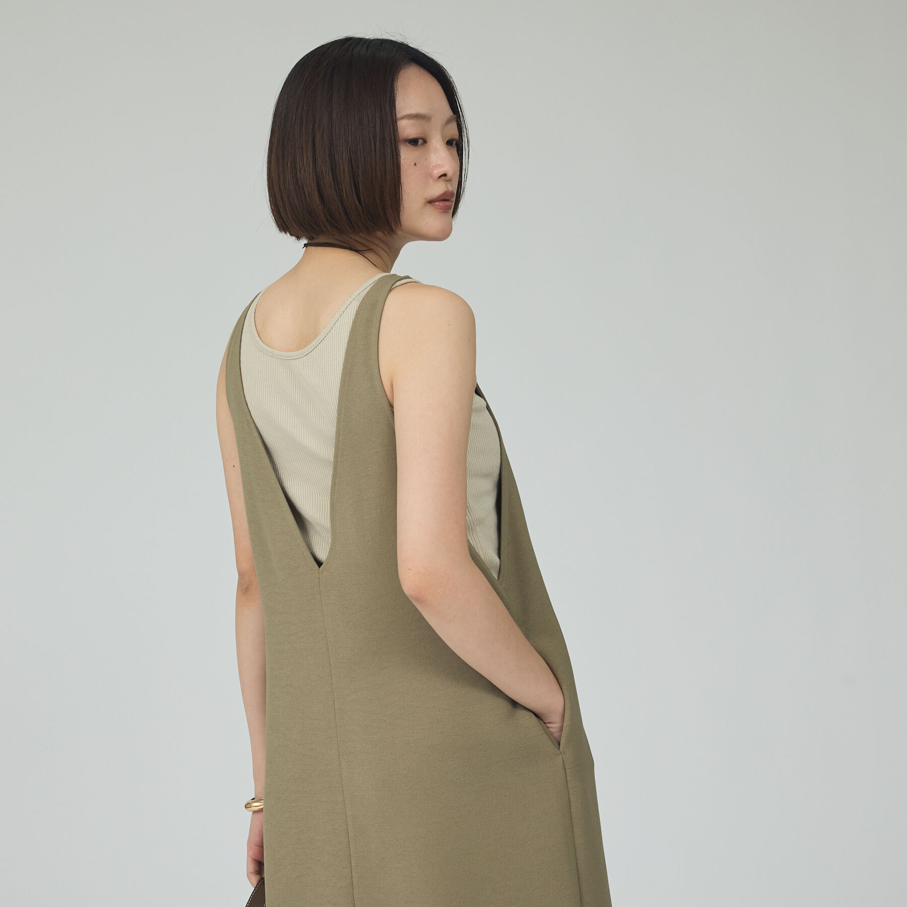 qualite「【接触冷感・吸水速乾・UVカット・防シワ】3WAYジョーゼットアメスリワンピ【予」|ワンピース|