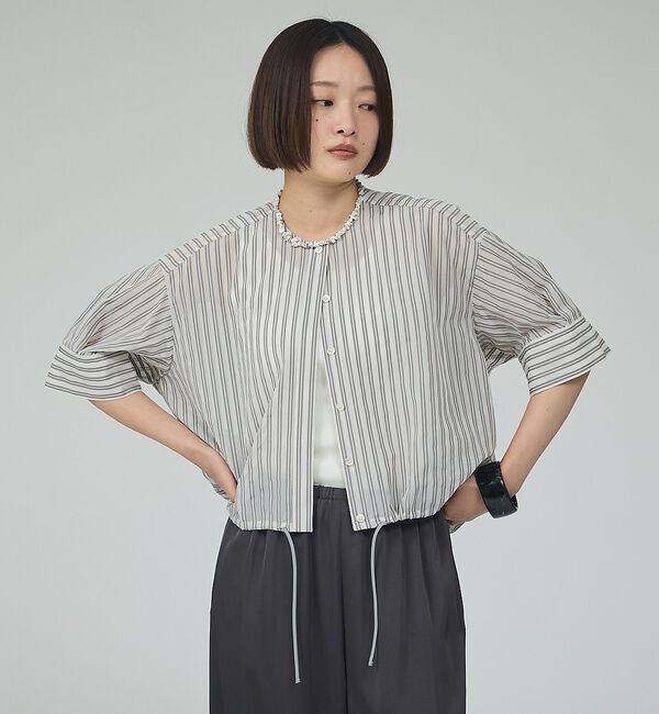 qualite「【シルエット調整可能】フォルムドロストブラウス【予約】」|シャツ・ブラウス|