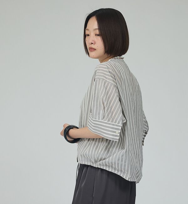 qualite「【シルエット調整可能】フォルムドロストブラウス【予約】」|シャツ・ブラウス|