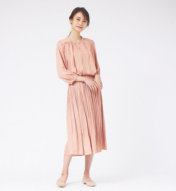 abahouse mavie「ヴィンテージサテンミモレ丈スカート」|スカート|