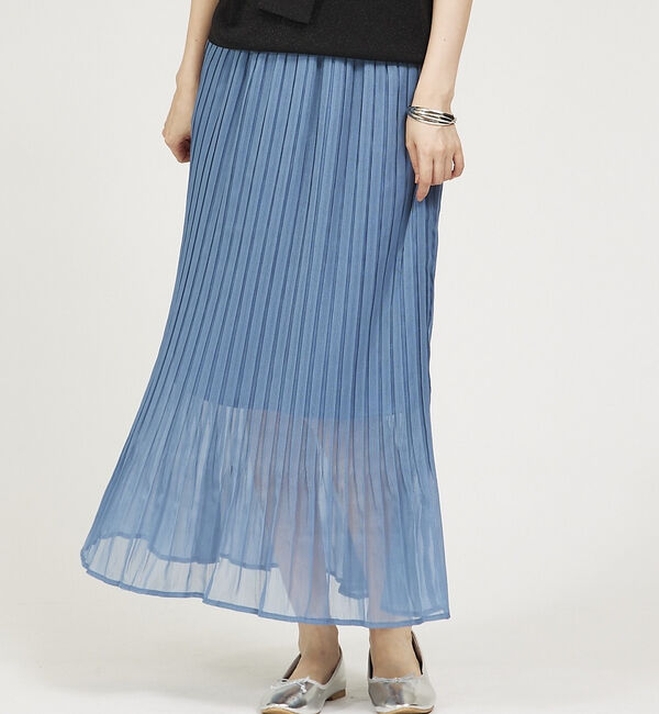 abahouse mavie「【セットアップ対応】シアープリーツスカート」|スカート|ブルー