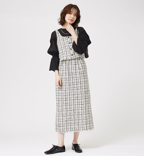 abahouse mavie「【セットアップ対応】ツィードタイトスカート」|スカート|