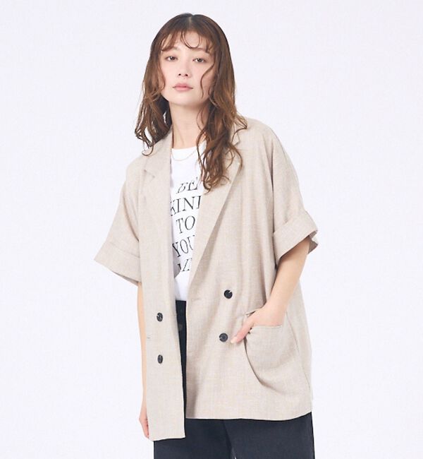 abahouse mavie「【大好評につき再登場！】ハーフスリーブジャケット」|テーラードジャケット|