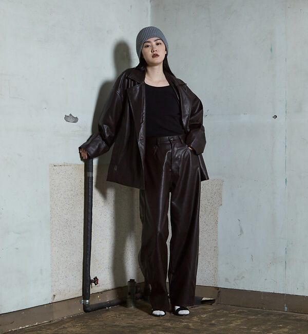 NOMINE「フェイクレザー カーブ パンツ」|その他|