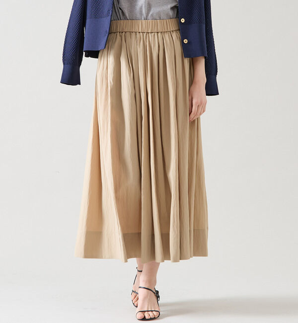 TIARA「ギャザータックスカート（セットアップ可）」|スカート|ベージュ