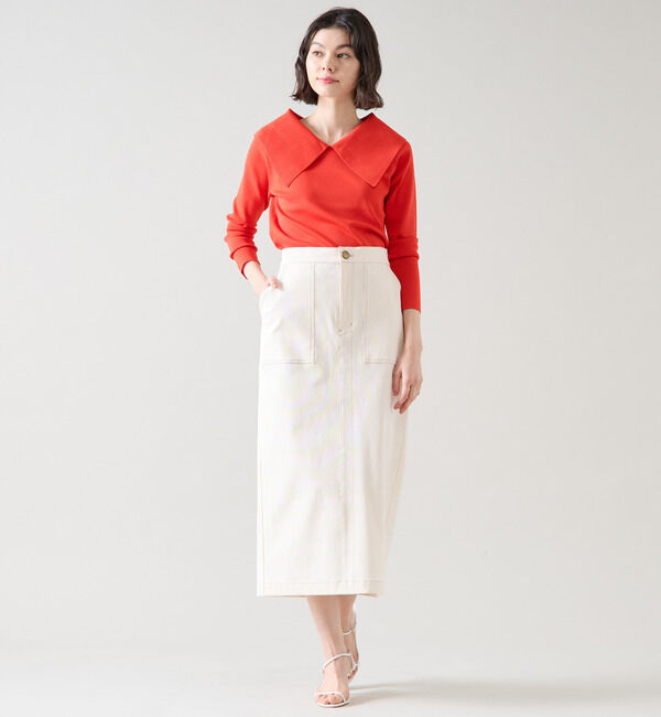 TIARA「バイカラーステッチタイトスカート」|スカート|