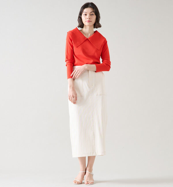 TIARA「バイカラーステッチタイトスカート」|スカート|