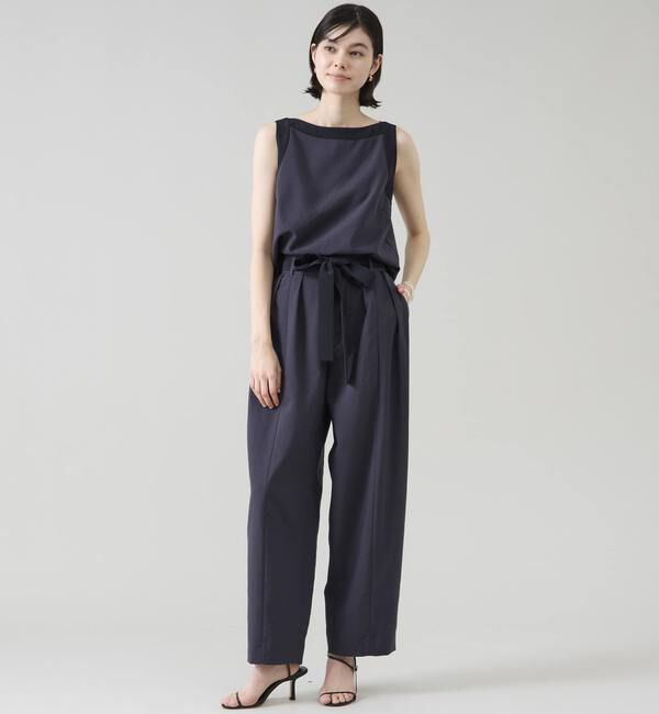 TIARA「バイカラーリボンカーブパンツ（セットアップ可）」|スラックス|