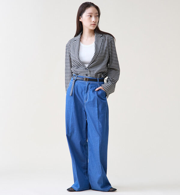 TIARA「デニムタックパンツ」|デニム|