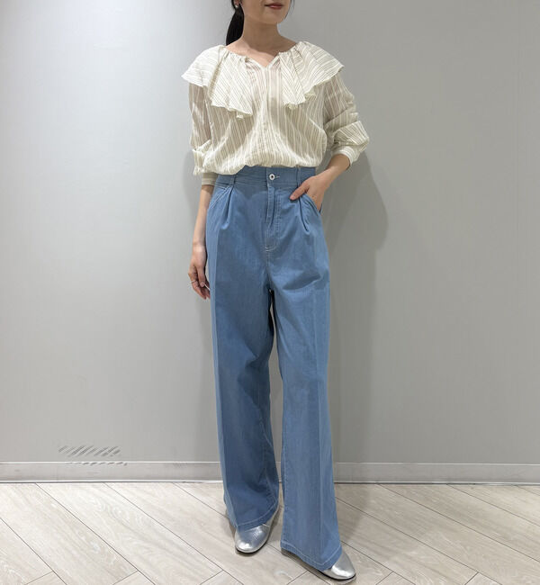 TIARA「デニムタックパンツ」|デニム|