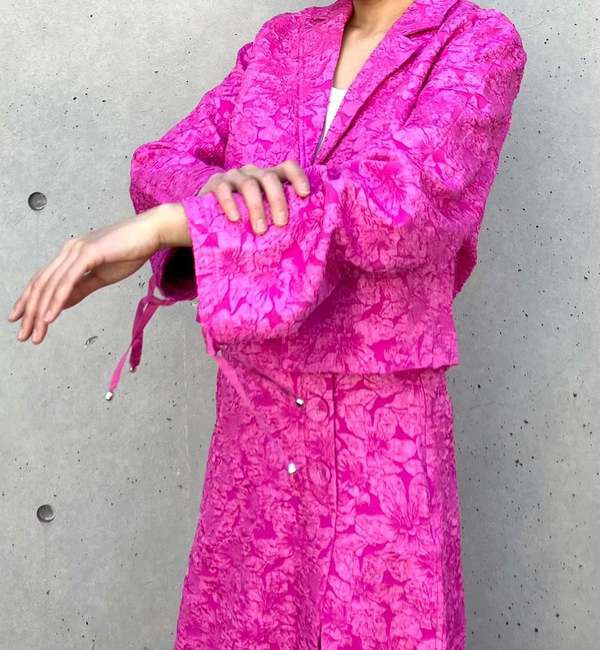 A_「【BAUM UND PFERDGARTEN/バウムウンドヘルガーテン】フラワージャカードショートジャケット」|テーラードジャケット|