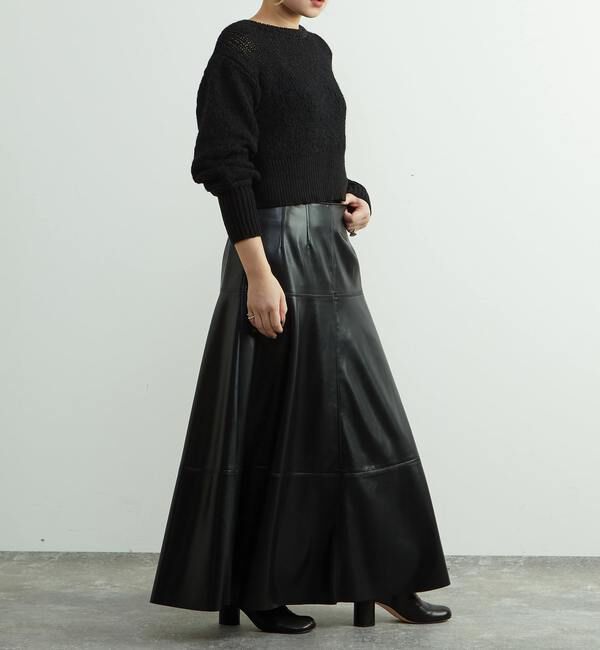 SOFFITTO「合成皮革切替デザインマーメイドスカート」|スカート|