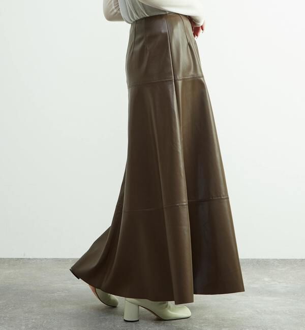 SOFFITTO「合成皮革切替デザインマーメイドスカート」|スカート|