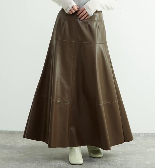SOFFITTO「合成皮革切替デザインマーメイドスカート」|スカート|