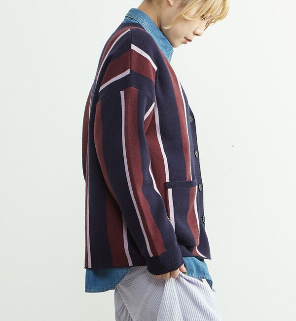SOFFITTO「ストライプジャガードカーディガン」|カーディガン|