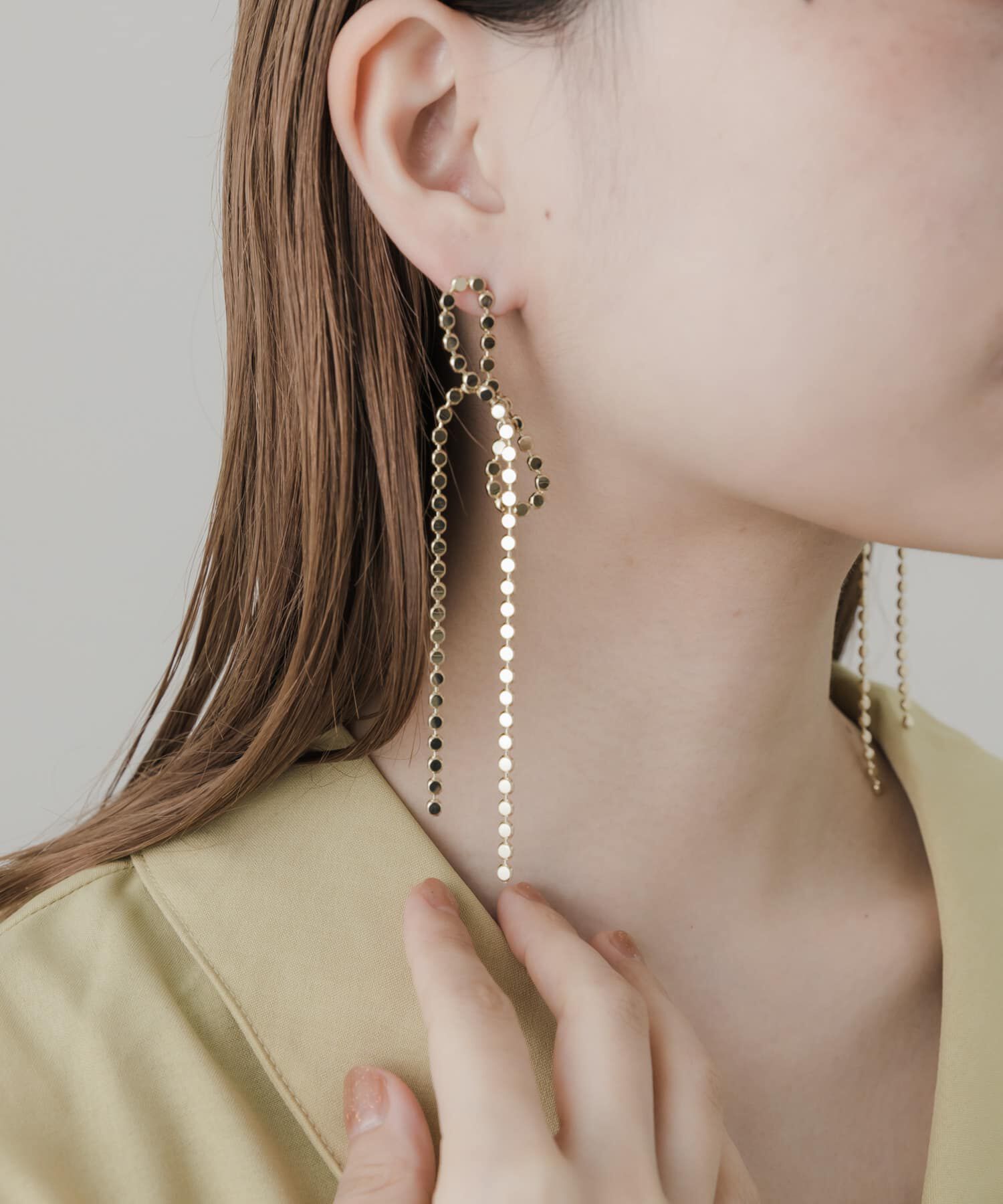 SMELLY「リボンチェーンピアス」|ピアス|