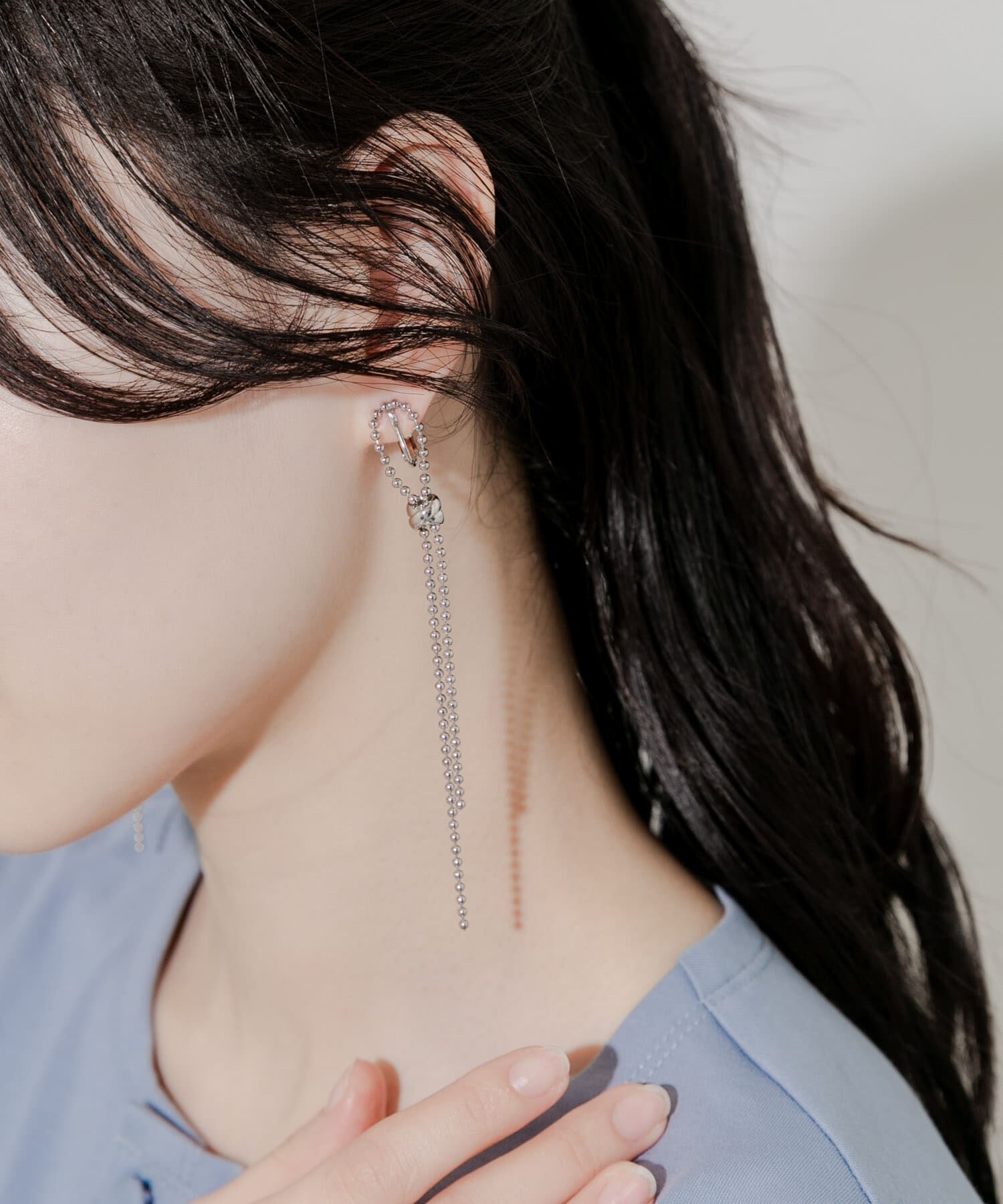 SMELLY「ボールロングチェーンイヤリング」|イヤリング|