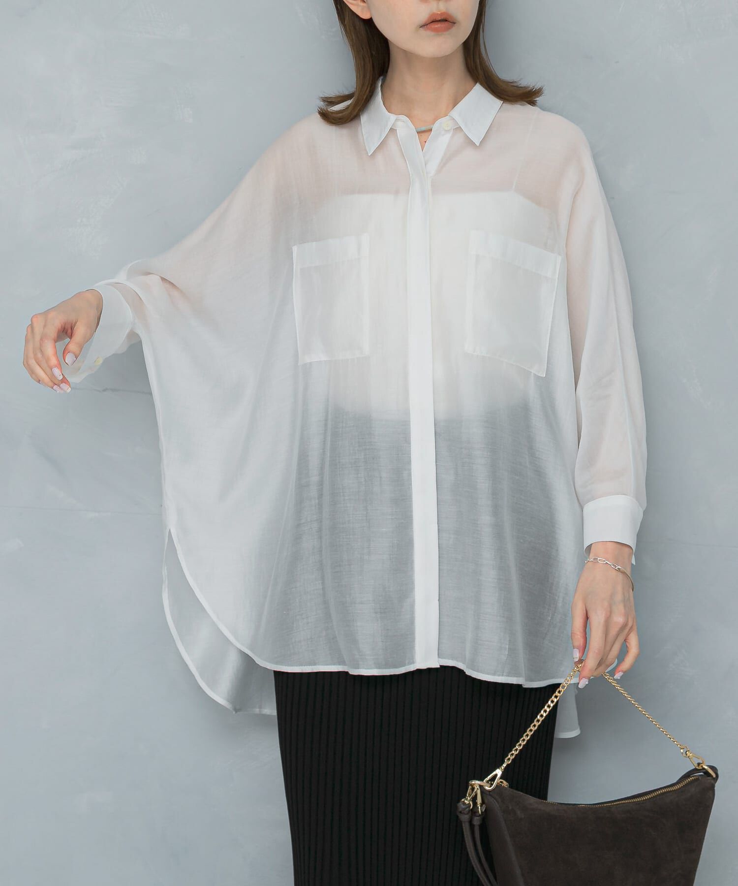 URBAN RESEARCH ROSSO「アセテートシアードルマンシャツ」|シャツ・ブラウス|オフホワイト