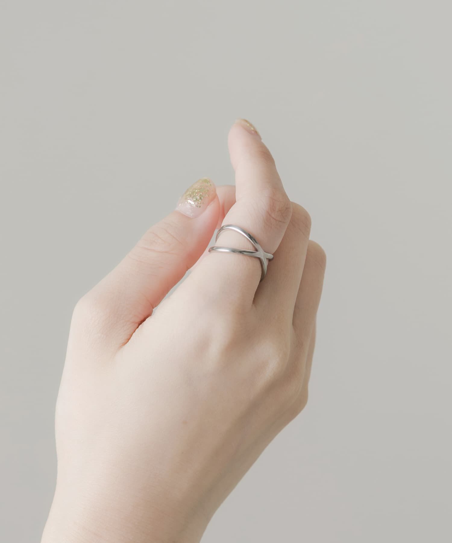 SMELLY「ステンレスシンプルクロスリング」|リング|