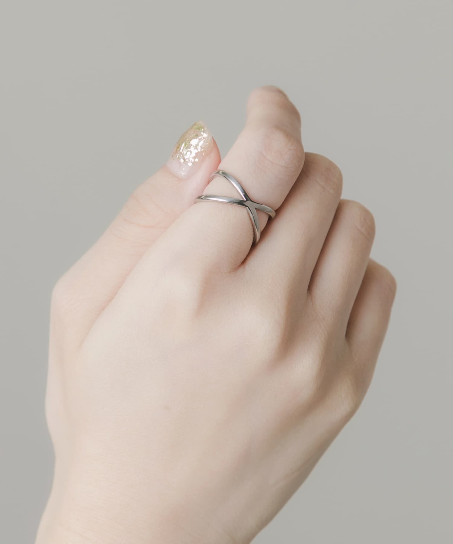 SMELLY「ステンレスシンプルクロスリング」|リング|