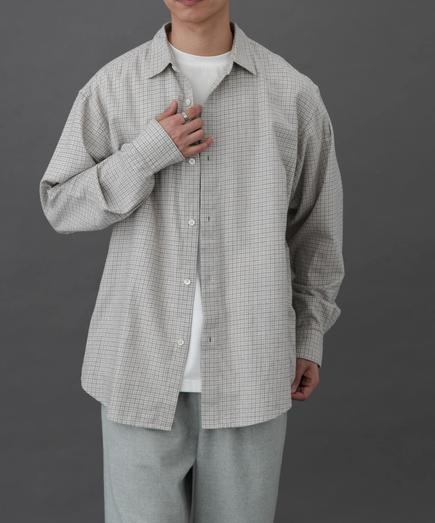 URBAN RESEARCH DOORS「FORK&SPOON　ネルチェックシャツ」|シャツ・ブラウス|アイボリー