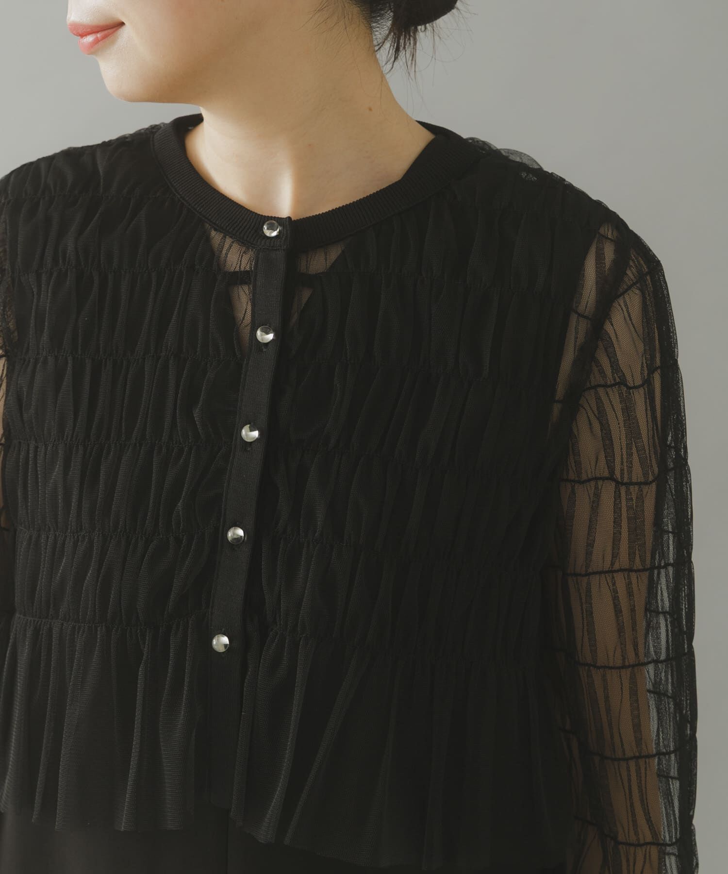 URBAN RESEARCH ROSSO「チュールカーディガン&times;レイヤードワンピース」|ワンピース|