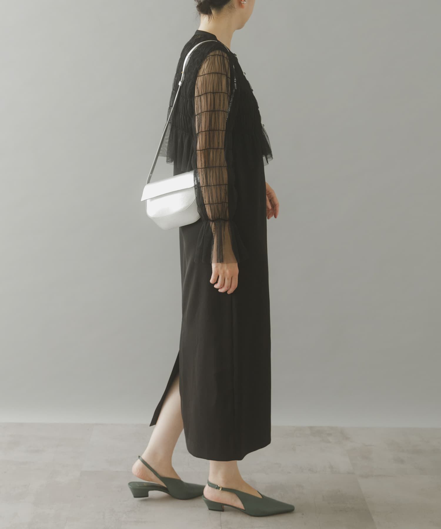 URBAN RESEARCH ROSSO「チュールカーディガン&times;レイヤードワンピース」|ワンピース|