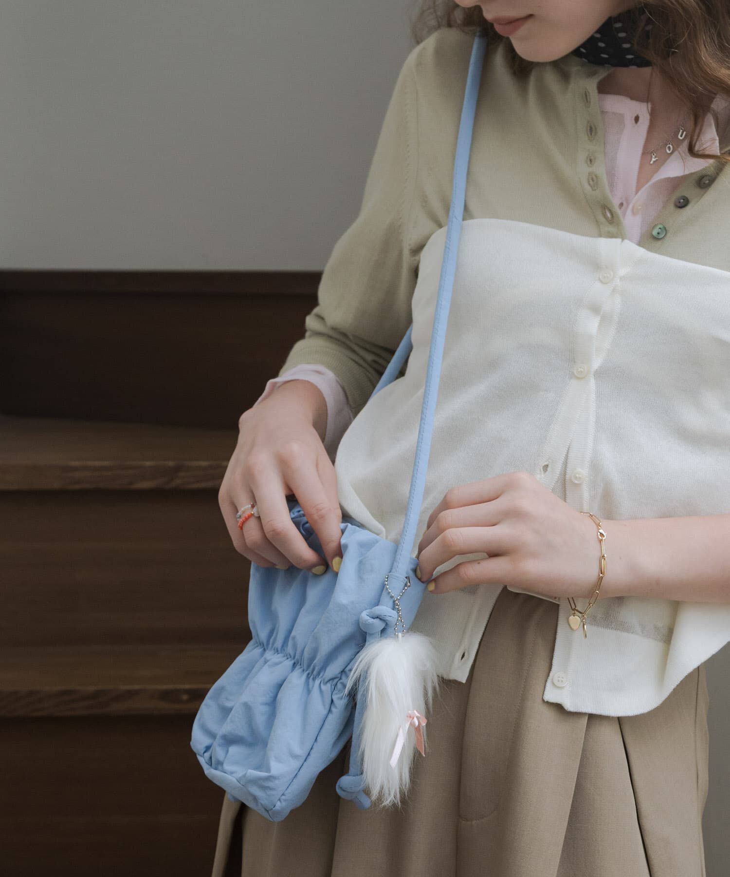 SMELLY「パフィーミニショルダー」|ショルダー・メッセンジャー|ライトブルー