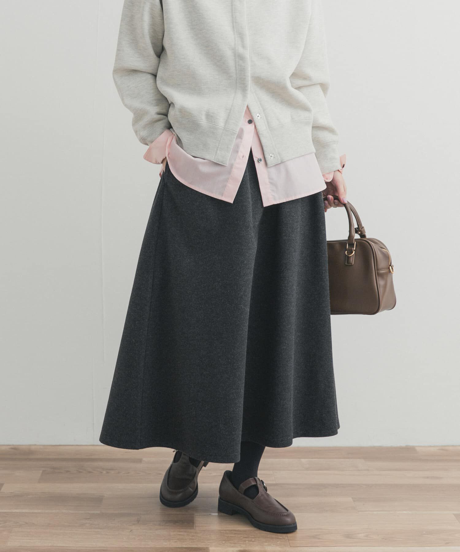 URBAN RESEARCH DOORS「カットギャザースカート」|スカート|チャコールグレー