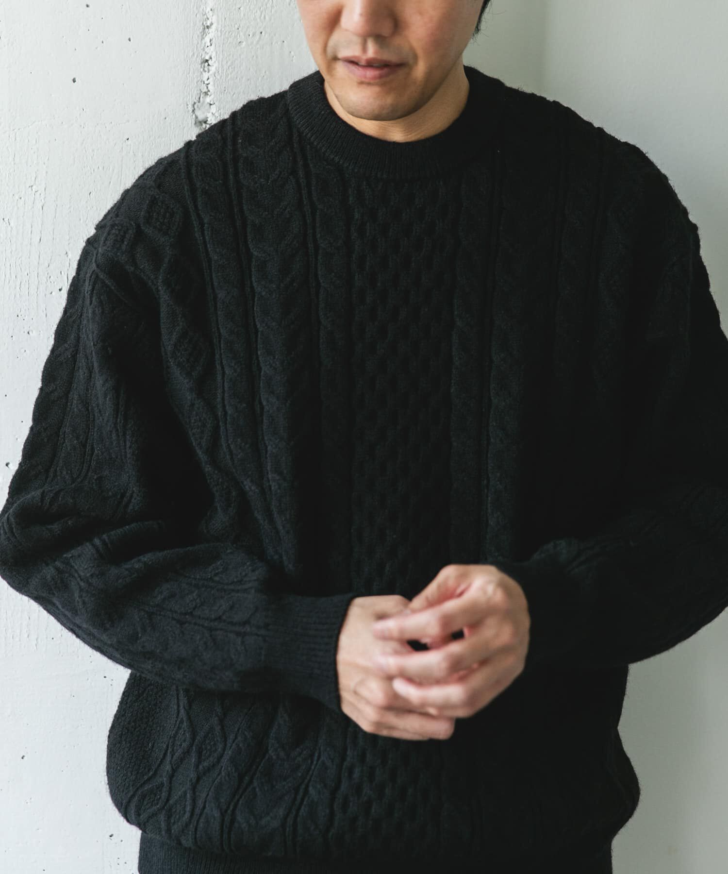 URBAN RESEARCH DOORS「アランニットクルーネックプルオーバー」|ニット・セーター|