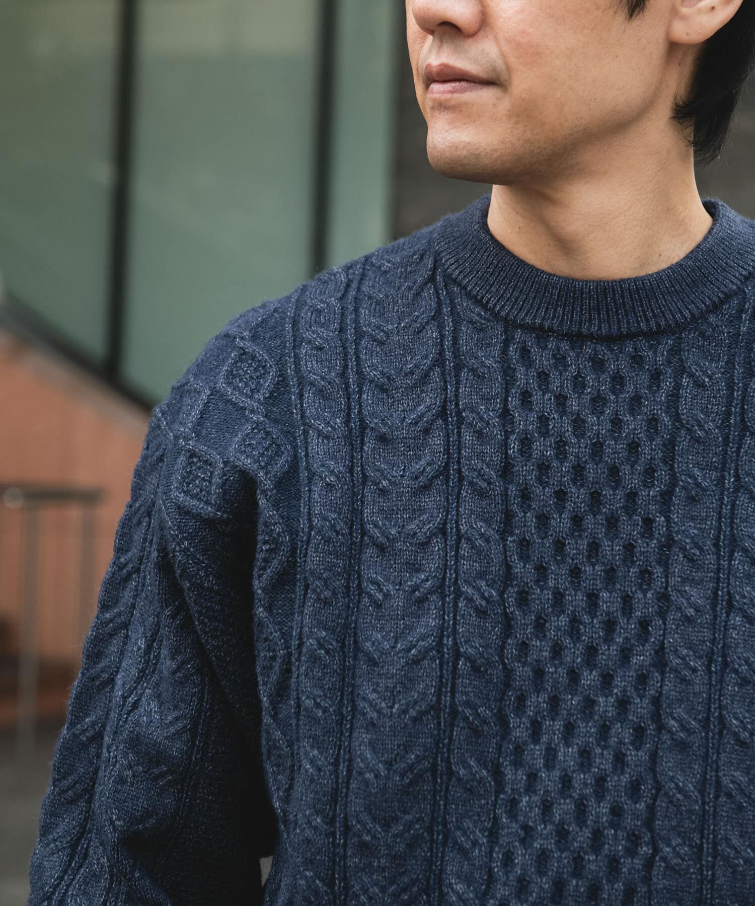 URBAN RESEARCH DOORS「アランニットクルーネックプルオーバー」|ニット・セーター|