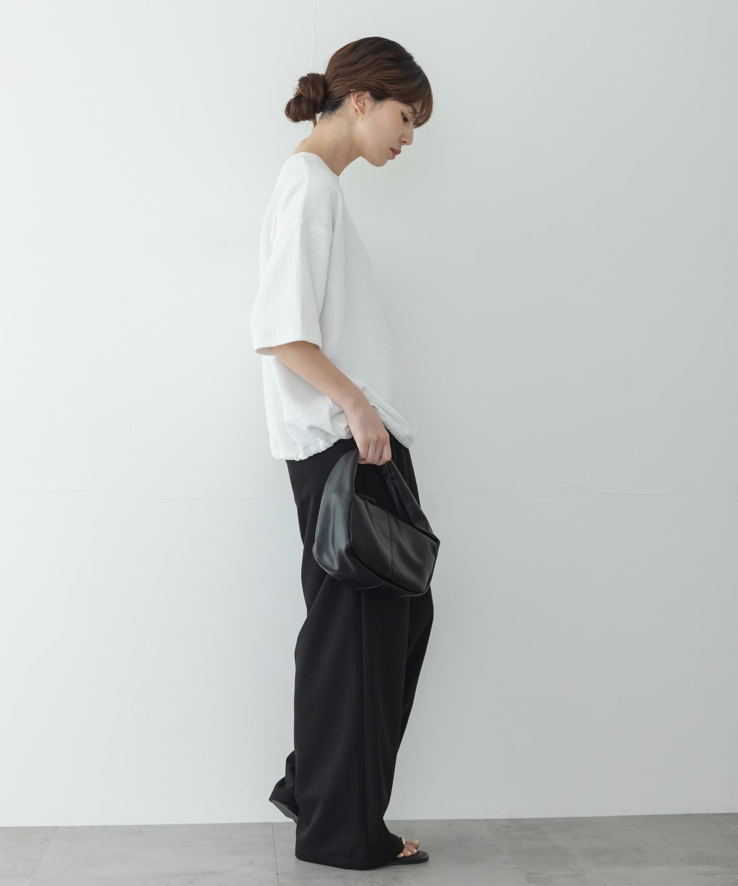 Sonny Label 「カットジャガードドロスト五分袖プルオーバー」|Tシャツ・カットソー|