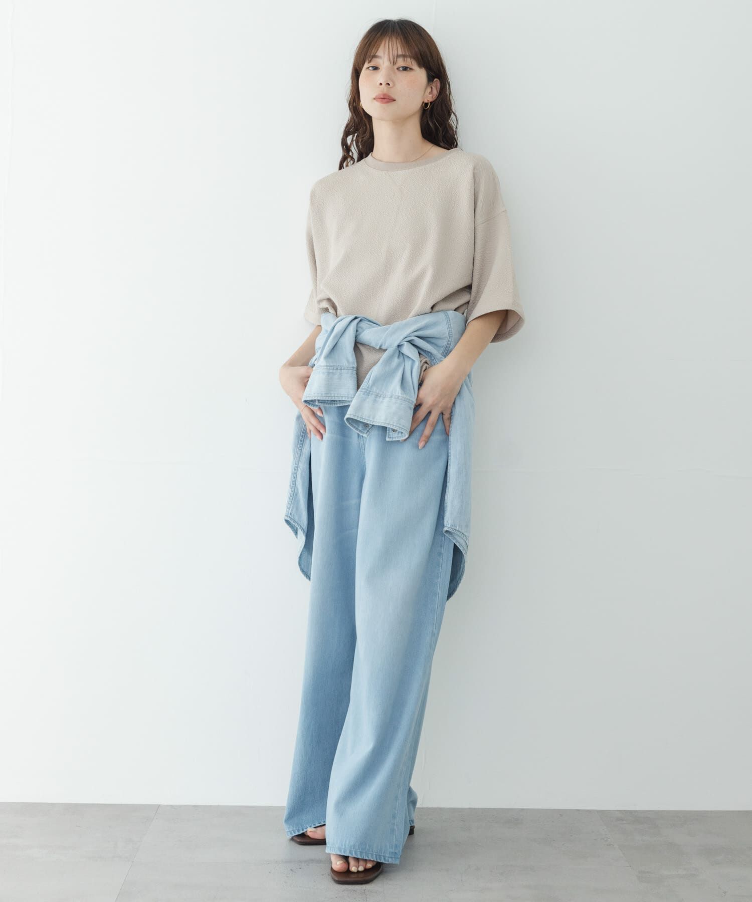 Sonny Label 「カットジャガードドロスト五分袖プルオーバー」|Tシャツ・カットソー|