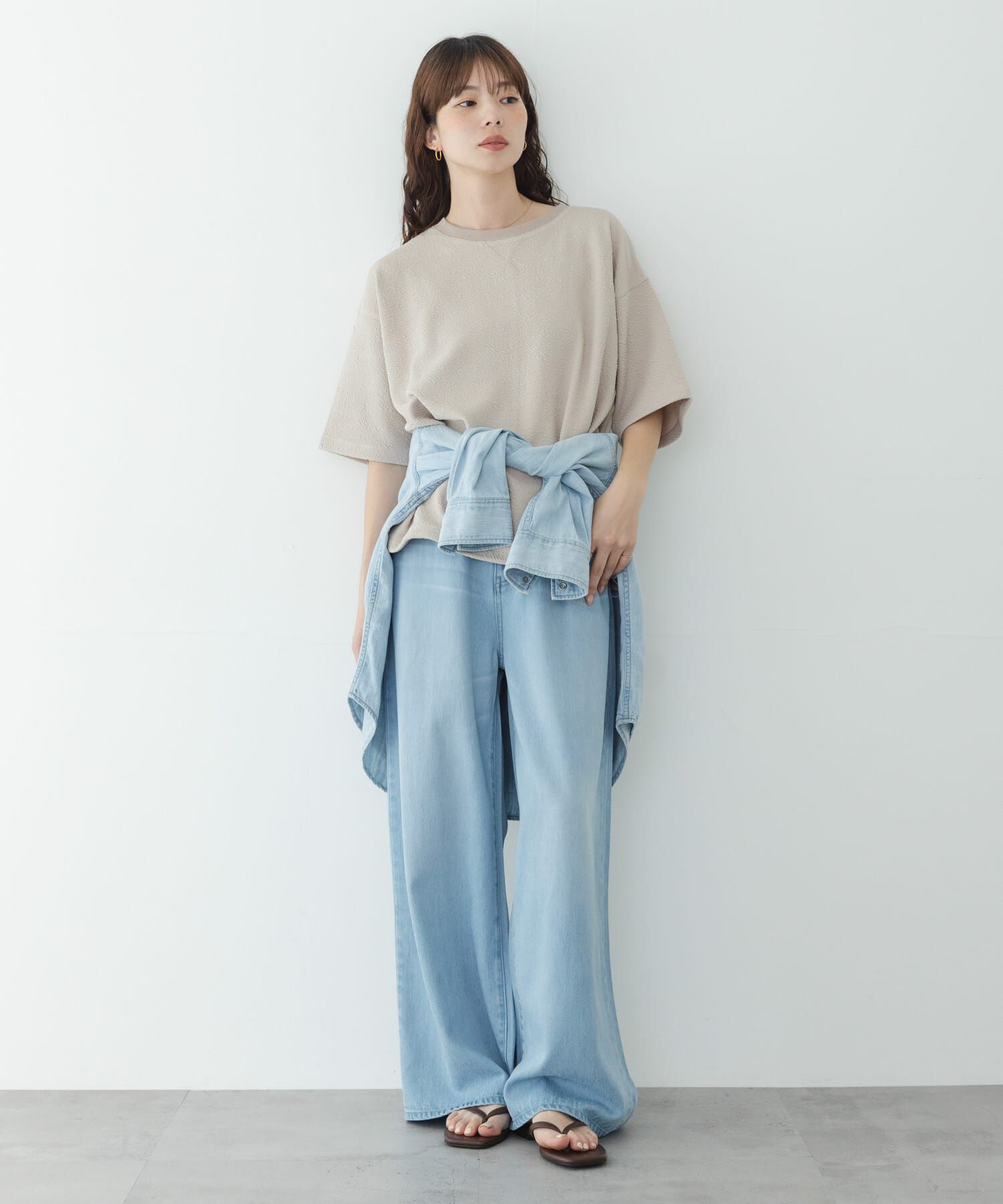 Sonny Label 「カットジャガードドロスト五分袖プルオーバー」|Tシャツ・カットソー|