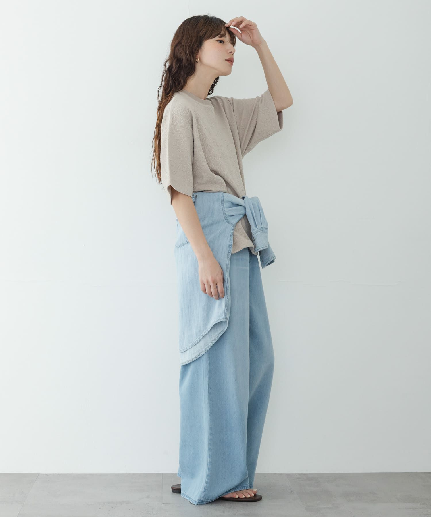 Sonny Label 「カットジャガードドロスト五分袖プルオーバー」|Tシャツ・カットソー|